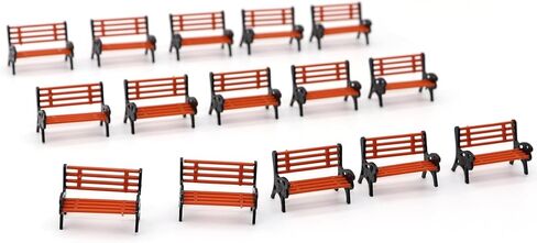 CWBPING 15 pcs O Scale Model Park Benches Platform Settee M205 in Saudi Arabia