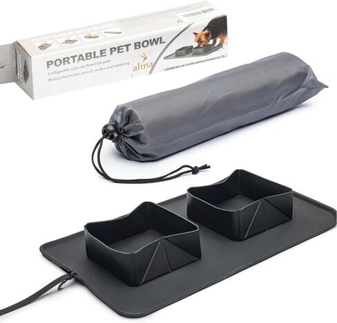 Dog Bowl Pet Collapsible Bowls, 2 Pack for Cats Dogs, Foldable Silicone Dog Food Water Bowls for Cats Dogs, Portable Travel Dog Bowl for Small to Medium Dogs and Cats for Traveling and Camping in Saudi Arabia