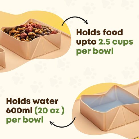 Dog Bowl Pet Collapsible Bowls, 2 Pack for Cats Dogs, Foldable Silicone Dog Food Water Bowls for Cats Dogs, Portable Travel Dog Bowl for Small to Medium Dogs and Cats for Traveling and Camping in Saudi Arabia