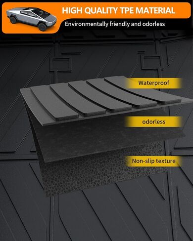حصيرة سرير شاحنة Bomely متوافقة مع 2023 2024 Tesla Cybertruck Bed Mat TPE Truck Bed Protector جميع الأحوال الجوية شاحنة سرير بطانة لملحقات Cybertruck 2024 in Kuwait