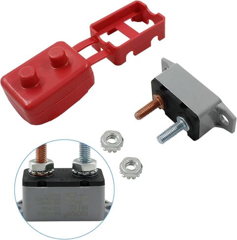 Bonsicoky 10A 12V Automatic Reset Circuit Breaker with Cover and Stud Bolt, Short Stop Circuit Breaker for Automotive Car Boat RV in Saudi Arabia