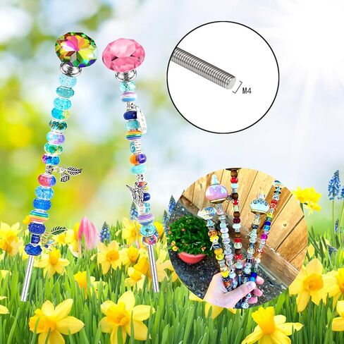 قضبان ملولبة مقاس 8/32 بوصة مع قمم ماسية وصواميل سداسية، 9 قطع M4 12 بوصة 304 من الفولاذ المقاوم للصدأ قضيب ملولب بالكامل، 9 قطع مقابض زجاجية كريستالية (كلاسيك أ)، 9 قطع صواميل سداسية لقضبان أوتاد الحديقة المطرزة. in Kuwait