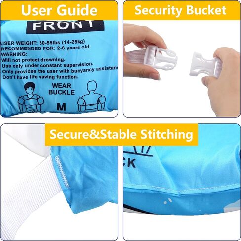 مجموعة من 2 سترة سباحة للأطفال من Rcanedny سترات قافزة تطفو على حمام السباحة ونظارات السباحة للأولاد والبنات بوزن 30 إلى 55 رطلاً وحفلات حمام السباحة in Kuwait