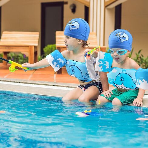 مجموعة من 2 سترة سباحة للأطفال من Rcanedny سترات قافزة تطفو على حمام السباحة ونظارات السباحة للأولاد والبنات بوزن 30 إلى 55 رطلاً وحفلات حمام السباحة in Kuwait
