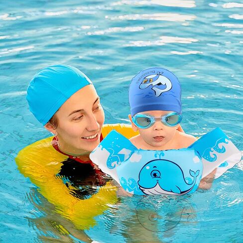 مجموعة من 2 سترة سباحة للأطفال من Rcanedny سترات قافزة تطفو على حمام السباحة ونظارات السباحة للأولاد والبنات بوزن 30 إلى 55 رطلاً وحفلات حمام السباحة in Kuwait