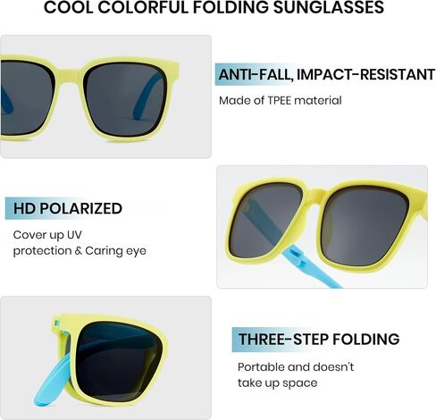Cyxus Kids Folding Foldable Sunglasses for Girls Boys Prolarized Uv 400 Protection Travel Sunglasses in Saudi Arabia