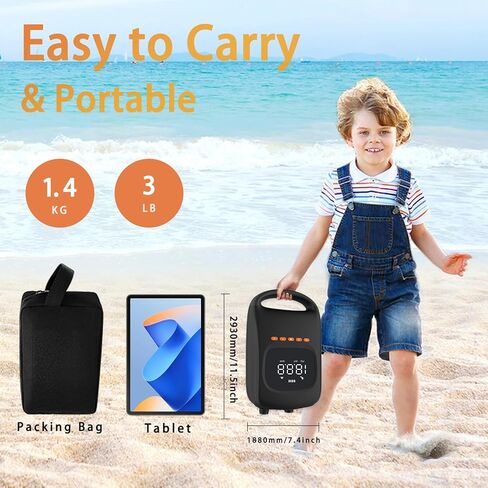 مضخة لوح مجداف قابلة لإعادة الشحن من دوجي مع بطارية 7500 مللي أمبير في الساعة، مضخة هواء كهربائية عالية الضغط 20 رطل لكل بوصة مربعة، مضخة سوب محمولة ذات تضخم مزدوج المرحلة، مضخة هواء ذاتية الإيقاف لألواح التجديف القابلة للنفخ والقوارب والمراتب in Kuwait