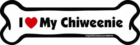 تخيل مغناطيس السيارة على شكل عظمة، أنا أحب My Chiweenie، مقاس 2 بوصة × 7 بوصة in Saudi Arabia