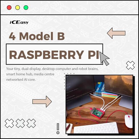 Raspberry Pi 4 Model B 4GB Kit, Micro computer board, Raspberry Development Board 64-bit 1.5GHz Quad-core Processor with 64GB SD Card, Card Reader, Heat Sink, Power Adapter, HDMI Cable in Saudi Arabia