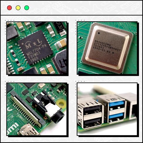 Raspberry Pi 4 Model B 4GB Kit, Micro computer board, Raspberry Development Board 64-bit 1.5GHz Quad-core Processor with 64GB SD Card, Card Reader, Heat Sink, Power Adapter, HDMI Cable in Saudi Arabia