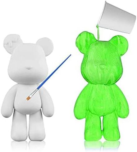 Kumon DIY White Bear Figure Doll Home Decoration Action Model Gift, Violent Bear Model Painting and Painting Graffiti, Multiple Colors, Each Piece is Uniq (Mixed red) in Saudi Arabia