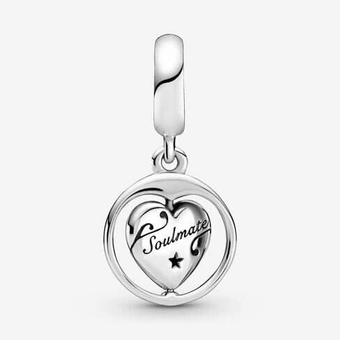 Pandora Spinning Forever & Always Soulmate Dangle Charm - أساور لحظات متوافقة - مجوهرات للنساء - هدية عيد الأم - مصنوعة من الفضة الاسترليني والزركونيا المكعبة - مع صندوق هدايا in Kuwait