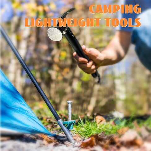 Naturepleasure Aluminum Camping Peg Hammer with Hook, 8.7" Lightweight Portable Multi-Functional Tent Stake Remover for Outdoor,Black in Saudi Arabia