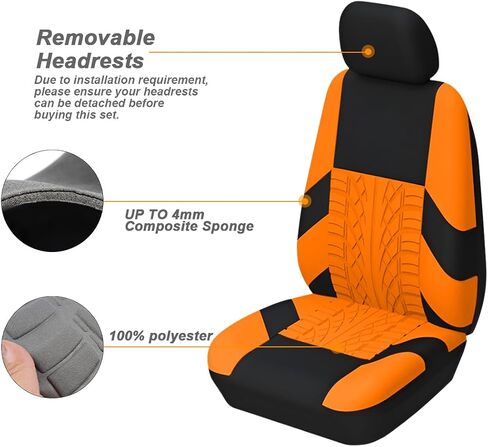 أغطية مقاعد السيارة الأمامية من BESULEN، قطعتان من واقيات مقاعد دلو البوليستر، ناعمة ومسامية، وسائد مقاعد رياضية ممتازة، ملحقات داخلية للسيارات لمعظم السيارات، سيارات الدفع الرباعي (رمادي) in Kuwait