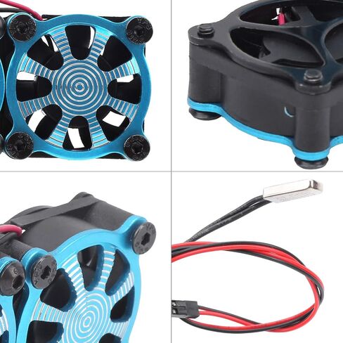 RC Adjustable Motor Radiator, Durable Motor Cooling Fan Adjustable Motor Radiator Upgrade Spare Parts Fit for TRX4 1/10 RC Car(Blue) in Saudi Arabia