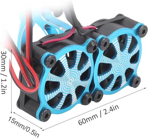 RC Adjustable Motor Radiator, Durable Motor Cooling Fan Adjustable Motor Radiator Upgrade Spare Parts Fit for TRX4 1/10 RC Car(Blue) in Saudi Arabia