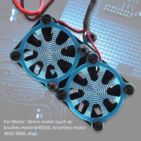 RC Adjustable Motor Radiator, Durable Motor Cooling Fan Adjustable Motor Radiator Upgrade Spare Parts Fit for TRX4 1/10 RC Car(Blue) in Saudi Arabia