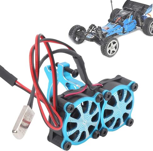 RC Adjustable Motor Radiator, Durable Motor Cooling Fan Adjustable Motor Radiator Upgrade Spare Parts Fit for TRX4 1/10 RC Car(Blue) in Saudi Arabia