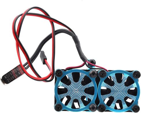 RC Adjustable Motor Radiator, Durable Motor Cooling Fan Adjustable Motor Radiator Upgrade Spare Parts Fit for TRX4 1/10 RC Car(Blue) in Saudi Arabia