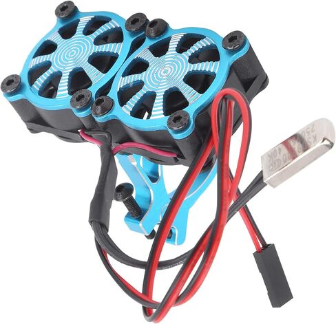 RC Adjustable Motor Radiator, Durable Motor Cooling Fan Adjustable Motor Radiator Upgrade Spare Parts Fit for TRX4 1/10 RC Car(Blue) in Saudi Arabia