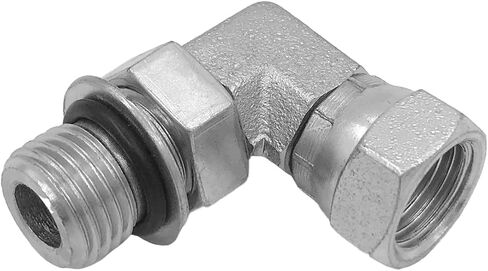 BEITERSTOE (2-PACK) 6901-06-04-NWO Hydraulic Hose Adapter Fitting 3/8" Male Adjustable Nut O-Ring Boss (9/16-18 UNF) × 1/4" Female Swivel (1/4-18 NPSM) 90° Elbow SAE Pipe Joints Connector Carbon Steel in Saudi Arabia