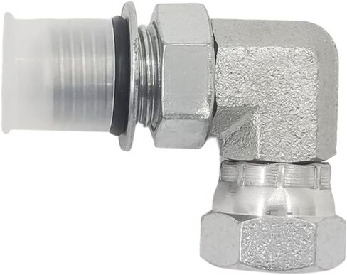 BEITERSTOE (2-PACK) 6901-06-04-NWO Hydraulic Hose Adapter Fitting 3/8" Male Adjustable Nut O-Ring Boss (9/16-18 UNF) × 1/4" Female Swivel (1/4-18 NPSM) 90° Elbow SAE Pipe Joints Connector Carbon Steel in Saudi Arabia