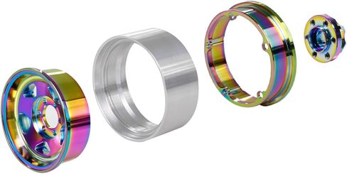 XSYGO 2.2 بوصة إطارات عجلات Beadlock إزاحة لسيارة 1/10 RC Rock Crawler Car Axial Wraith RR10 SCX10 90046 YETI D90 CC01 RC أجزاء ترقية السيارة الزاحفة (لون قوس قزح) in Kuwait