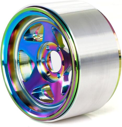 XSYGO 2.2 بوصة إطارات عجلات Beadlock إزاحة لسيارة 1/10 RC Rock Crawler Car Axial Wraith RR10 SCX10 90046 YETI D90 CC01 RC أجزاء ترقية السيارة الزاحفة (لون قوس قزح) in Kuwait