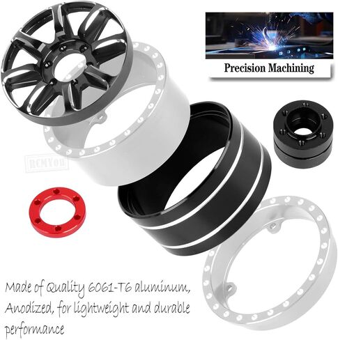 RC 1.9 Beadlock Wheels Adjustable 4 Offsets Rims for 1/10 TRX4 TRX6 SCX10 D90 Gen8 VS4-10 MST CFX RC Crawler Car,1.9 Beadlock Wheels Adjustable 4 Negative Offsets Rims,Black in Saudi Arabia