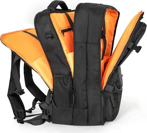 AKOZLIN حقيبة ظهر للسفر بثلاث طبقات DJ Mixer مع منفذ شحن USB لوحدة تحكم DDJ SB 400 مع جيوب متعددة للمعدات والكمبيوتر المحمول وسجلات الفينيل والكابلات in Kuwait