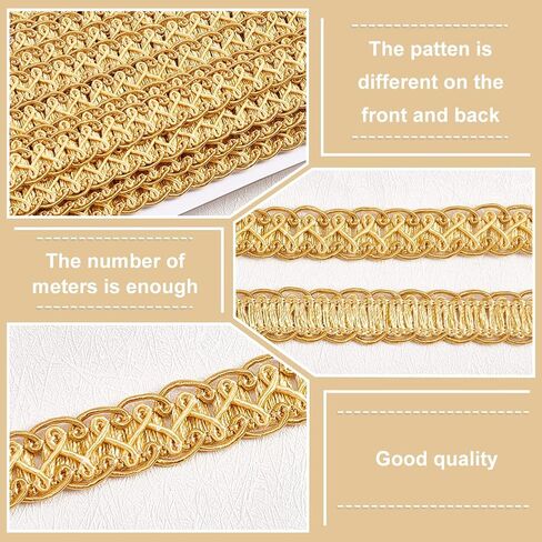 PH PandaHall 13 Yard Gimp Braid Trim 15mm Woven Fabric Trim Polyester Braided Lace Trim Beige Upholstery Trim for Wedding Costume DIY Crafts Sewing Jewelry Making Curtain Slipcover Home Decor in Saudi Arabia