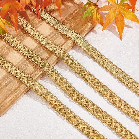 PH PandaHall 13 Yard Gimp Braid Trim 15mm Woven Fabric Trim Polyester Braided Lace Trim Beige Upholstery Trim for Wedding Costume DIY Crafts Sewing Jewelry Making Curtain Slipcover Home Decor in Saudi Arabia