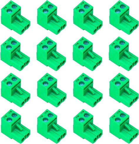 Tcenofoxy 10 Pcs 5.08mm 2 Pin Phoenix Type Connector Green PCB Screw Terminal Block 2 Pole in Saudi Arabia