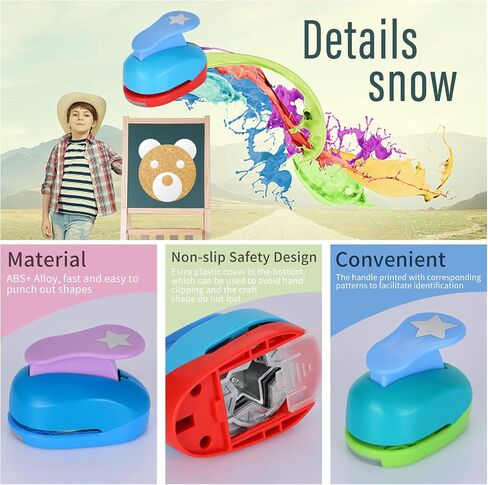 TECH P 3 PCS 1.5",1",5/8" Star Shape Craft Punch Scrapbook Paper Cutter Hole Punch Set Hand Press Paper Craft Punch,Card Scrapbooking Engraving Kid Cut DIY Paper Craft Punch in Saudi Arabia