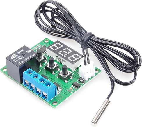 NOYITO Digital Temperature Controller Module -58℉ to +257 ℉ Temperature Control Switch NTC Waterproof Sensor Probe - Red LED Display Suitable for Kinds of Temperature Control System (24V) in Saudi Arabia