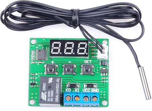 NOYITO Digital Temperature Controller Module -58℉ to +257 ℉ Temperature Control Switch NTC Waterproof Sensor Probe - Red LED Display Suitable for Kinds of Temperature Control System (24V) in Saudi Arabia