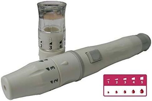 One Step Lancing Device Pen, 5 Depth Settings + AST Cap, Less Pain, Blood Sampling Pen, Accurate Blood Sample, Suitable for Twist Top Lancets, Blood Sugar Level Alternative Site Testing in Kuwait