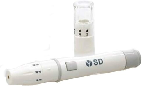 One Step Lancing Device Pen, 5 Depth Settings + AST Cap, Less Pain, Blood Sampling Pen, Accurate Blood Sample, Suitable for Twist Top Lancets, Blood Sugar Level Alternative Site Testing in Kuwait