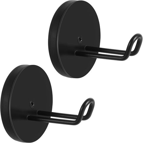 Dlilise Magnetic Hooks 2Pack, Heavy Duty Clothes Magnet Hooks for Hanging, Black Extended Strong Magnetic Coat Hanger, Large Long Magnetic Hooks for Headphone,Hat,Bag,Towel,Refrigerator,Wreath,Wall in Kuwait