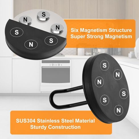 Dlilise Magnetic Hooks 2Pack, Heavy Duty Clothes Magnet Hooks for Hanging, Black Extended Strong Magnetic Coat Hanger, Large Long Magnetic Hooks for Headphone,Hat,Bag,Towel,Refrigerator,Wreath,Wall in Kuwait