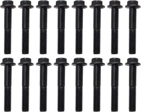 Carbbia 16PCS Exhaust Manifold Bolt Screw Kit for 1994 1995 1996 1997 1998 1999 2000 2001 2002 2003 Ford Powerstroke F250 F350 7.3L Powerstroke Diesel Engine in Saudi Arabia