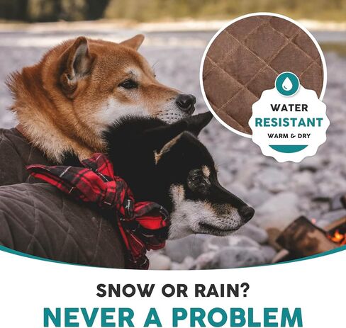 سترة الشمع للكلاب من Embark Pets - معطف للكلاب للحفاظ على الدفء في أيام الشتاء الباردة، مصنوع من القطن والبوليستر، سترات للكلاب مقاومة للماء للكلاب الكبيرة، معطف الشتاء للكلاب لدينا يأتي في 4 مقاسات (متوسط، بني) in Kuwait