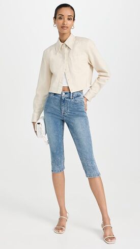 alice + olivia Women's Emmie Clam Digger Jeans in Saudi Arabia