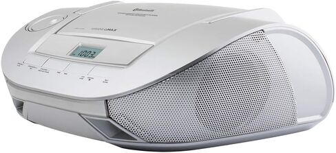 HANNLOMAX HX-328CD CD Boombox المحمول مع راديو AM/FM، بلوتوث، منفذ USB لتشغيل MP3، Aux-in (فضي) in Kuwait