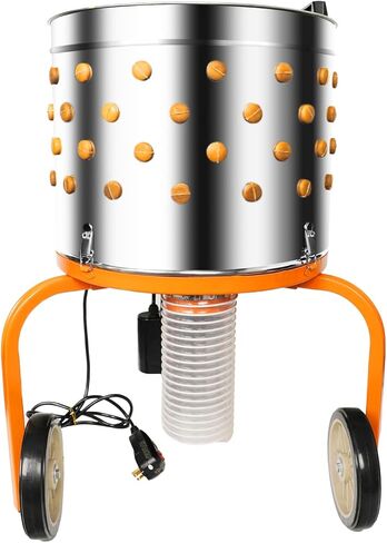 Veore Chicken Plucker Machine, 20 inch Drum Stainless Steel De-Feather Remover Poultry Processor,550W Motor 102 Soft Fingers and 2 Large Wheels in Kuwait