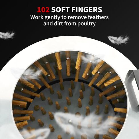 Veore Chicken Plucker Machine, 20 inch Drum Stainless Steel De-Feather Remover Poultry Processor,550W Motor 102 Soft Fingers and 2 Large Wheels in Kuwait