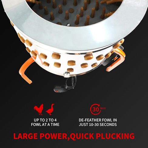 Veore Chicken Plucker Machine, 20 inch Drum Stainless Steel De-Feather Remover Poultry Processor,550W Motor 102 Soft Fingers and 2 Large Wheels in Kuwait