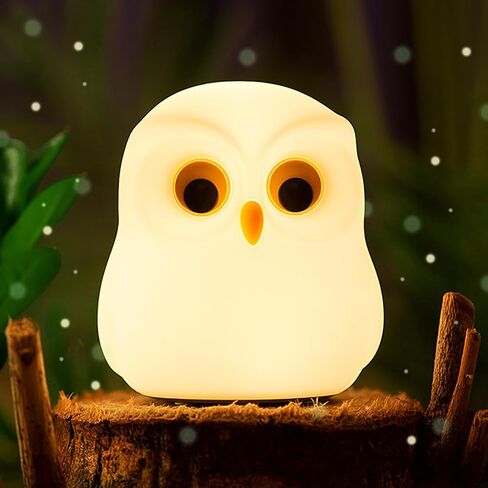 WANIDEA Night Light for Kids, 7 Color RGB Changing Owls Kids Night Light, Cute Silicone Owls Nightlight for Baby and Toddler Gifts, Kawaii Bedside Lamp for Sleep Aid, Breastfeeding in Saudi Arabia