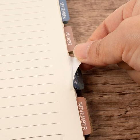 ملصقات شهرية مخططة مغلفة من Lumintutu، 40 علامة تبويب خطة لاصقة لأجهزة الكمبيوتر المحمولة (مجموعتان 12 علامة تبويب شهرًا و16 علامة تبويب فارغة)، مجموعة فواصل التقويم الشهرية (موراندي) in Kuwait