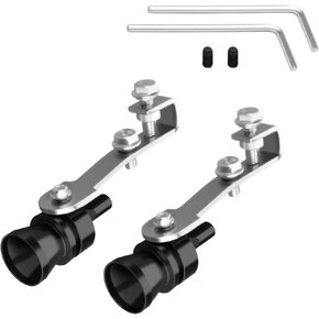2Pcs Car Turbo Whistle, XL Size Aluminum Alloy Universal Turbo Sound Exhaust Muffler Pipe Whistle Car Roar Maker (Black) in Kuwait